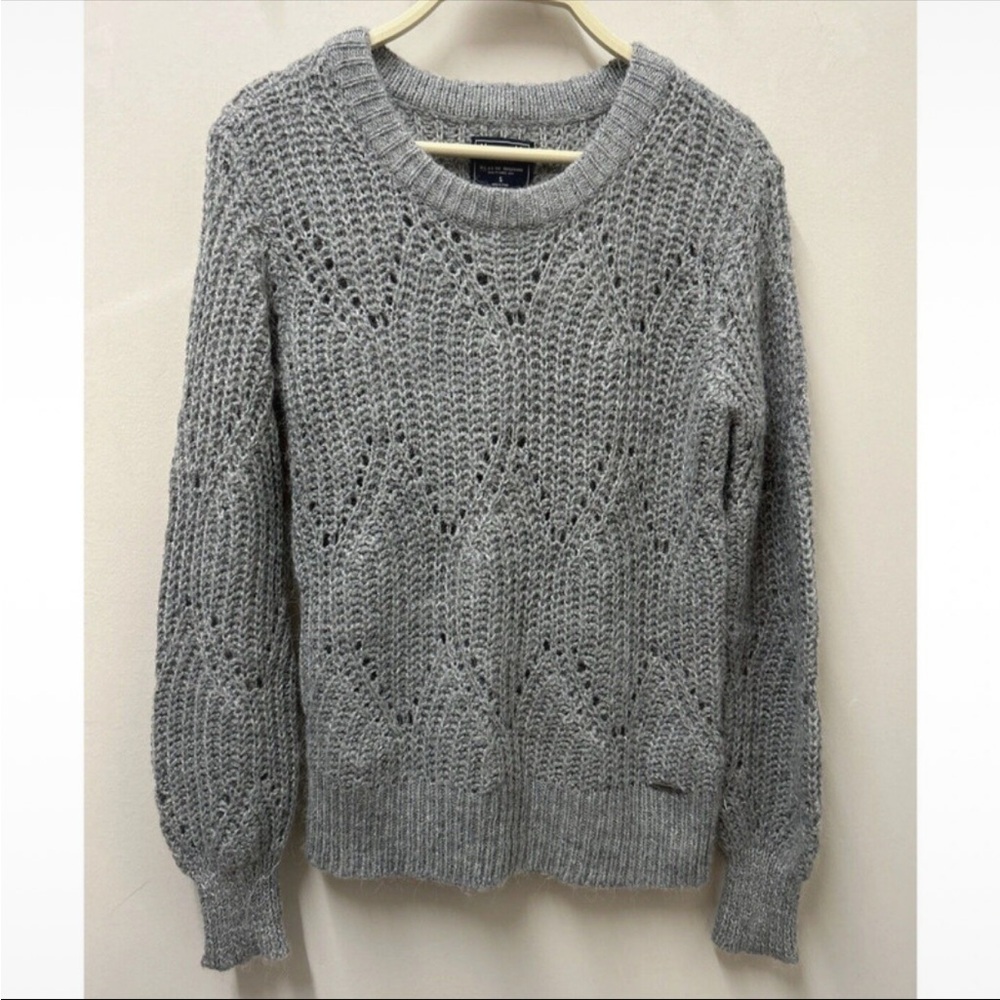 Abercrombie & Fitch Gray Textured Women's Sweater - Picture 3 of 10